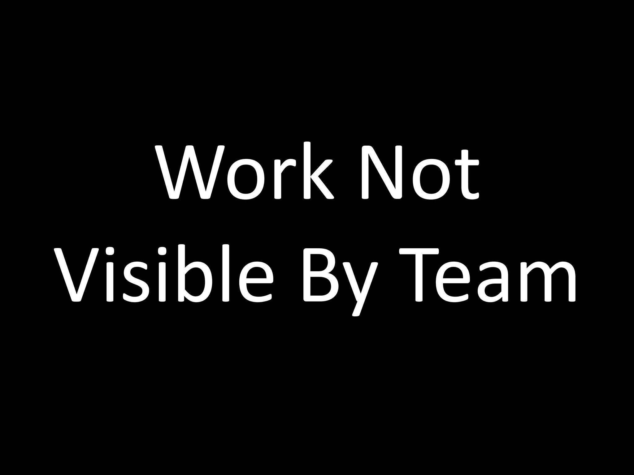Work	
  Not	
  
Visible	
  By	
  Team
 