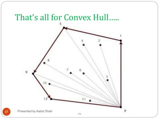 37
That’s all for Convex Hull…..
Presented by Aabid Shah
 