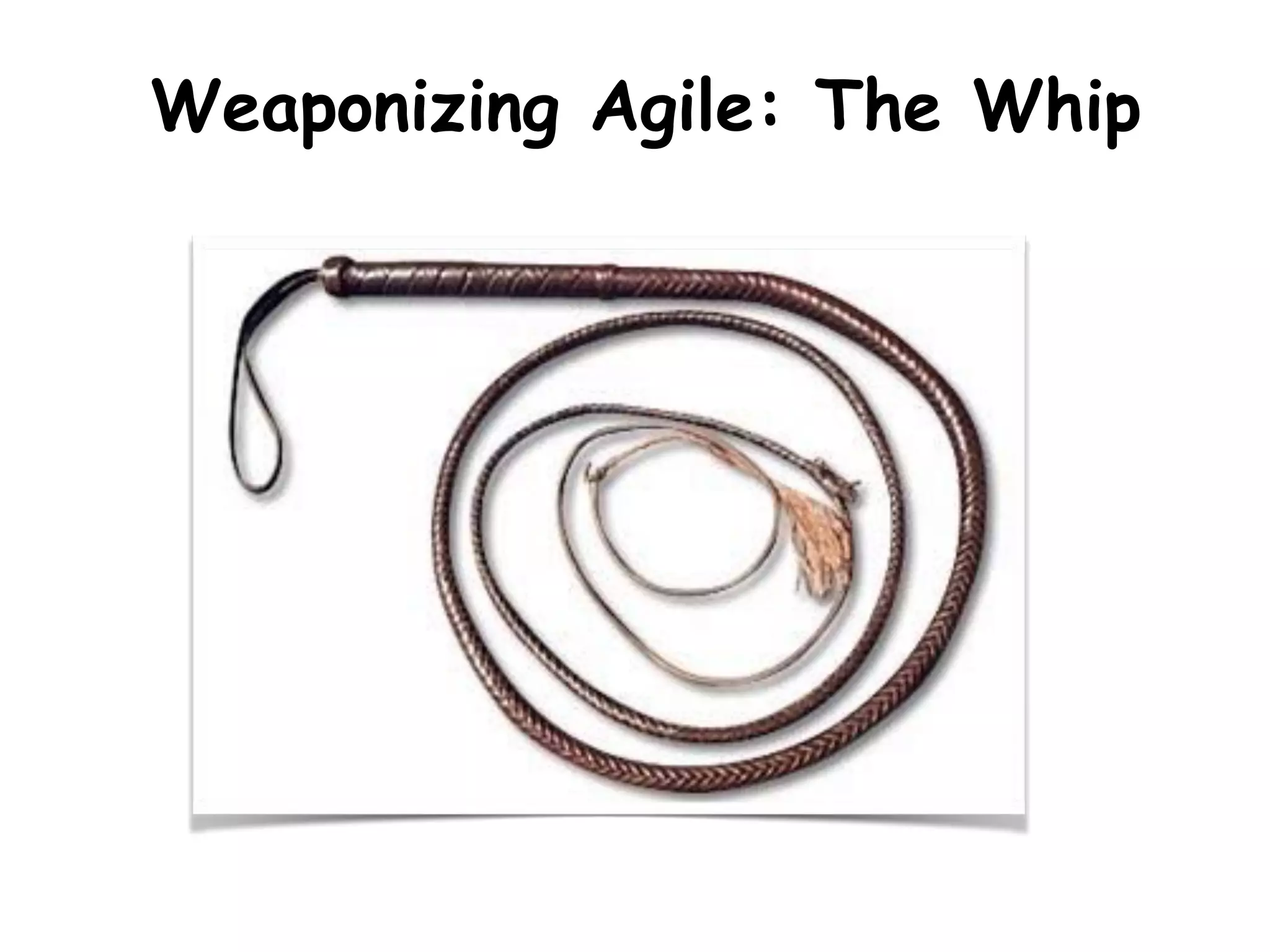 Weaponizing Agile: The Whip
 