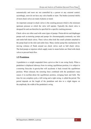 Design and Analysis of Pendulum Operated Piston Pump | PDF
