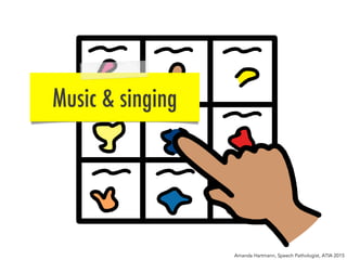 Music & singing
Amanda Hartmann, Speech Pathologist, ATIA 2015
 