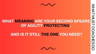 WHAT MEANING ARE YOUR SECOND SPEARS
OF AGILITY PROTECTING,
AND IS IT STILL THE ONE YOU NEED?
WHAT
MUST
COACHES
DO
 