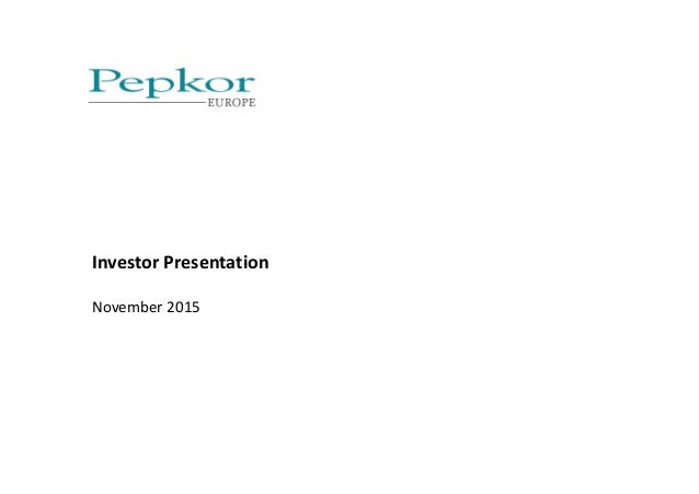 Investor Presentation November 2015