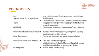 Accelerating sustainable smallholder dairy value chain development in Tanzania