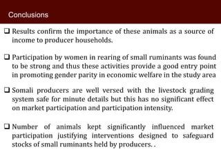 Knowledge of livestock grading and market participation among small ruminant producers in northern Somalia 