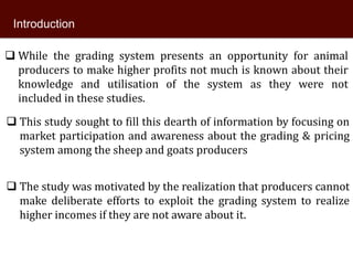 Knowledge of livestock grading and market participation among small ruminant producers in northern Somalia 