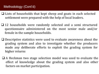 Knowledge of livestock grading and market participation among small ruminant producers in northern Somalia 