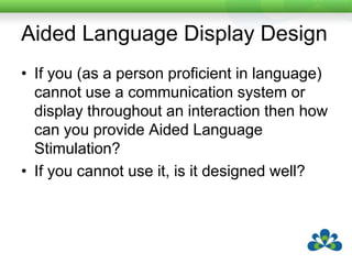 Problem Resolution Aided Language Display Using AAC all day and every day | PPTX