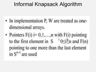 Informal Knapsack Algorithm
 