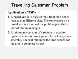 Travelling Salesman Problem
 