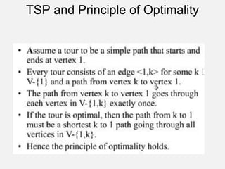 TSP and Principle of Optimality
 