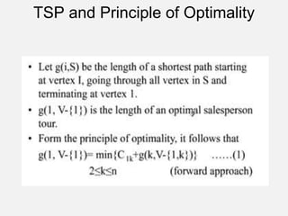 TSP and Principle of Optimality
 