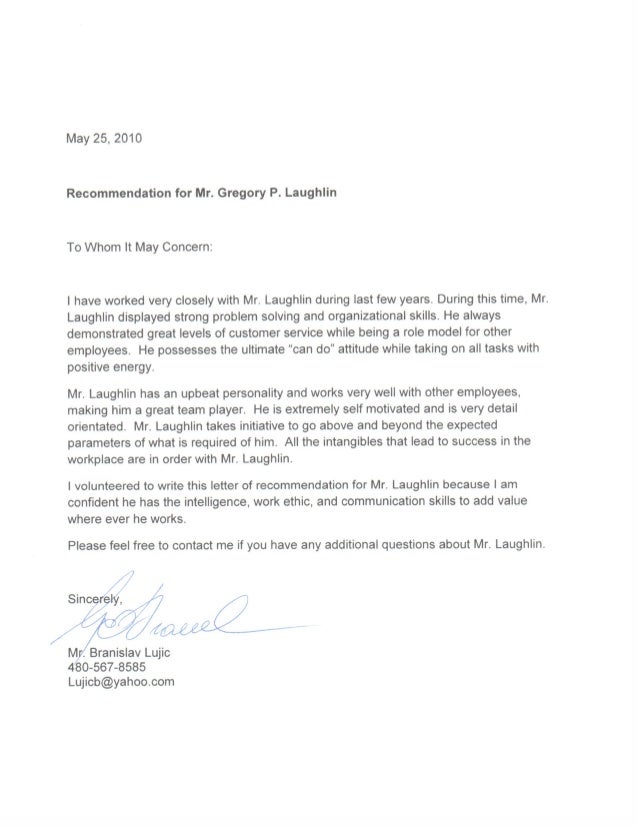 Letter Or Recommendation UOP