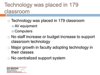The Problem…..800 Faculty/Adjunct8600 StudentsIncrease in Help ticketsMore troubleshootingTeaching Excellence staff of 4