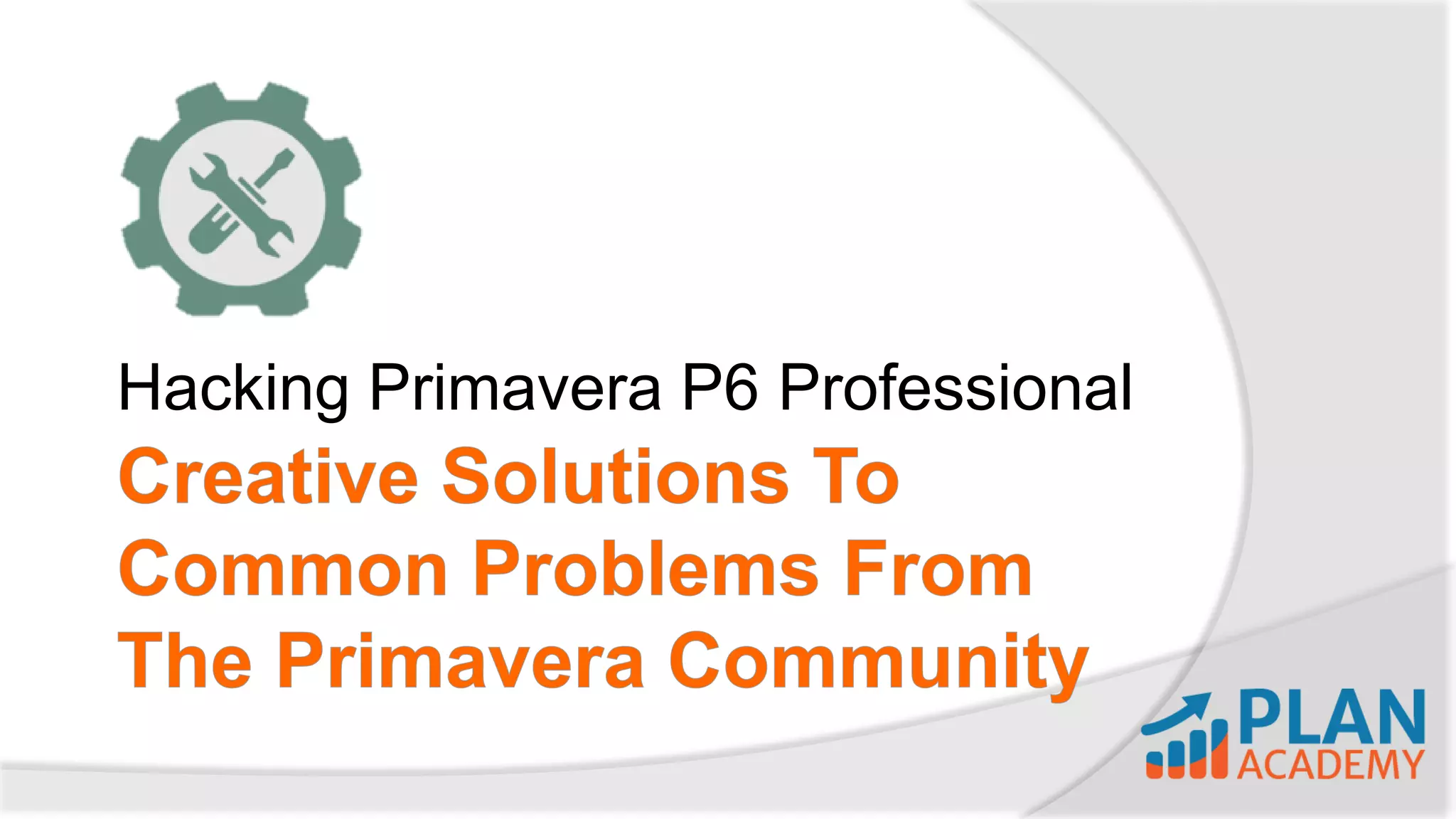 Hacking Primavera P6 Professional
 