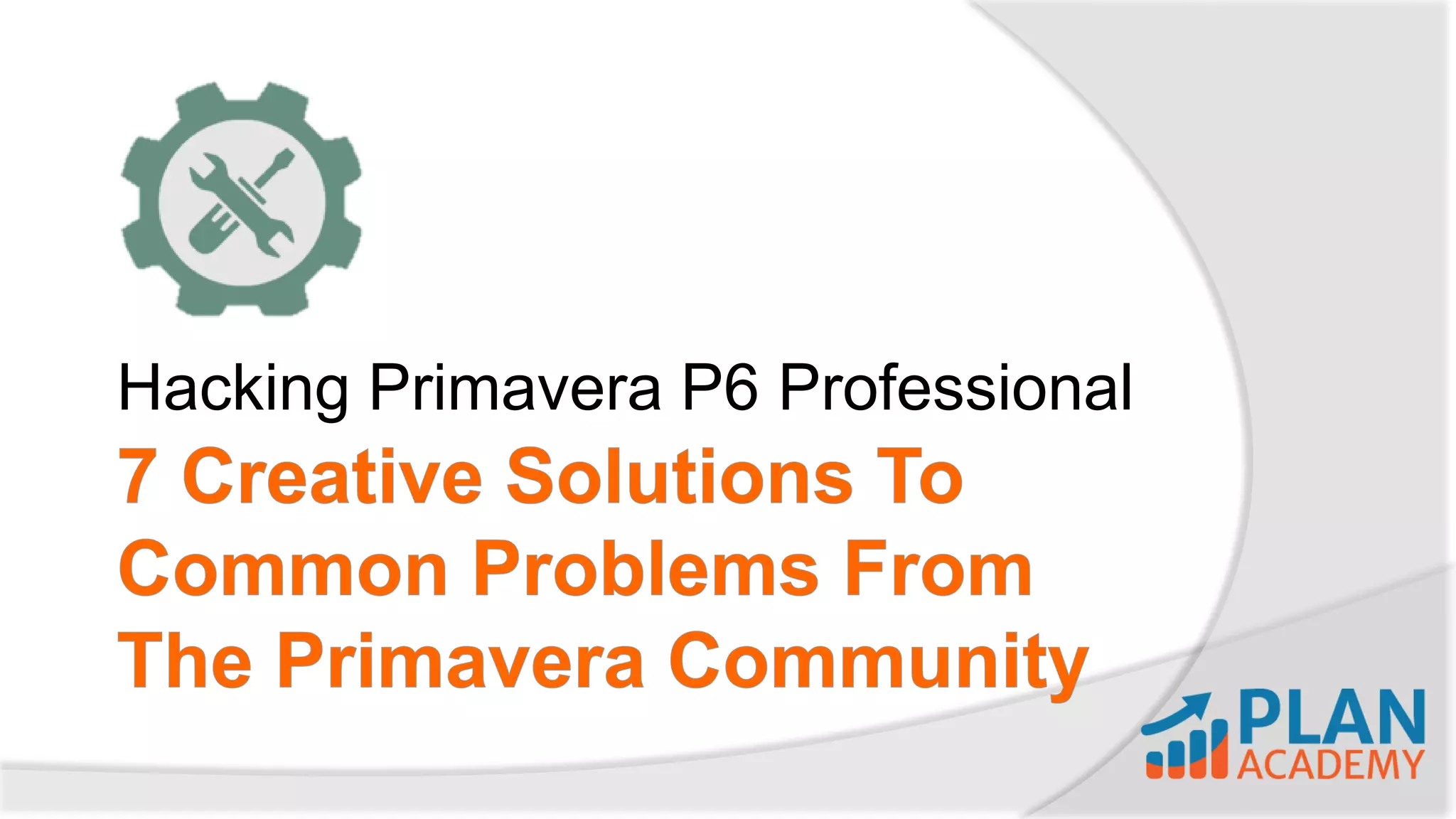 Hacking Primavera P6 Professional
 