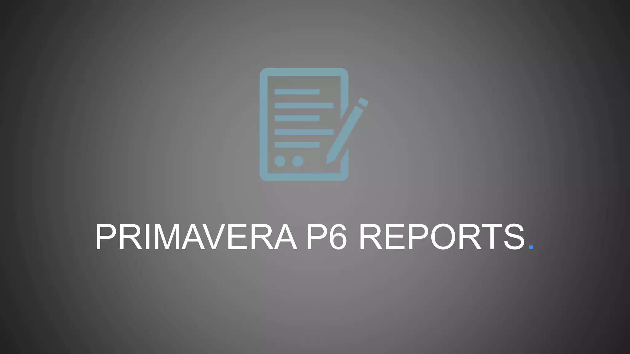PRIMAVERA P6 REPORTS.
 
