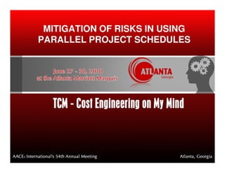 MITIGATION OF RISKS IN USING
PARALLEL PROJECT SCHEDULES
 
