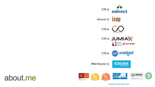 about.me
CTO @
lecturer @
CTO @
CTO @
PMO Director @
CTO @
PHD
linkedin.arraiscastro.com
 