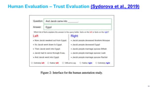 Human Evaluation – Trust Evaluation (Sydorova et al., 2019)
126
 