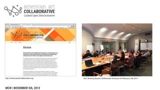 AAC Working Session, Smithsonian American Art Museum, Feb 2014http://americanartcollaborative.org
MCN | NOVEMBER 5th, 2015
 