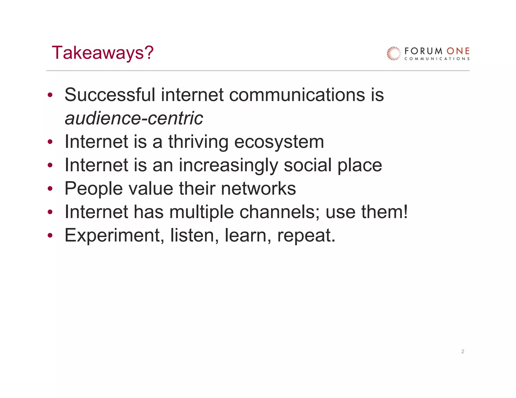 Internet Strategic Communications - Presentation for AACN by Chris Wolz, Forum One Communications