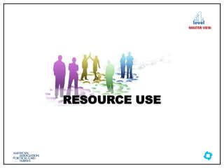 RESOURCE USE
level
MASTER VIEW
 