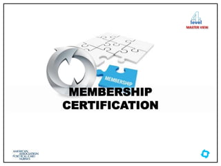 MEMBERSHIP
CERTIFICATION
level
MASTER VIEW
 