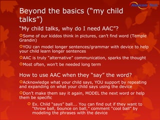 How you can use AAC to help your child use AAC | PPT
