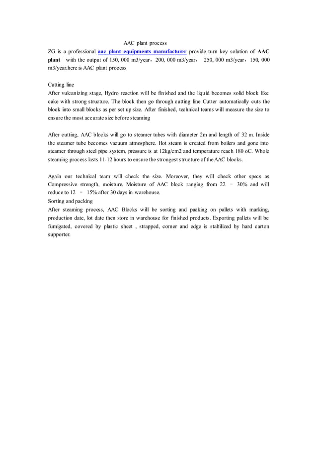 Aac Plant Process PDF