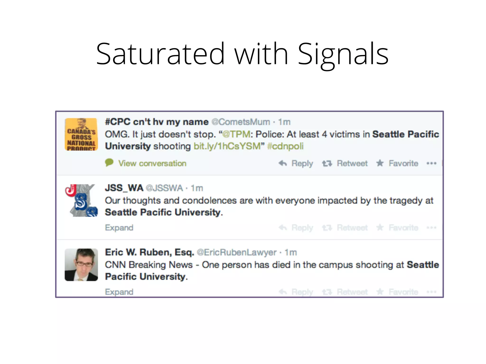 Saturated with Signals
 