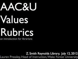 AAC&U VALUE Rubrics