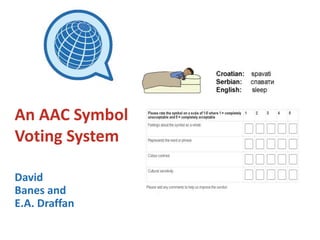 David
Banes and
E.A. Draffan
An AAC Symbol
Voting System
 