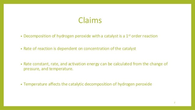 catalytic decomposition of hydrogen peroxide