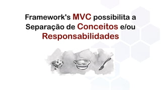 Framework's MVC possibilita a
Separação de Conceitos e/ou
Responsabilidades
 