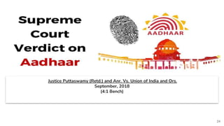 Aadhaar Act Presentation | PDF