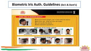Biometric Iris Auth. Guidelines (Do’s & Dont’s)
 