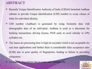 E-AADHAR USING BIOMETRIC | PPT | Internet | Computing