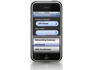 Proposal Generator

 Product Model:
    API Portal

 No. Units:



        Next
Networking Gateway

API Portal
XML Accelerator
 