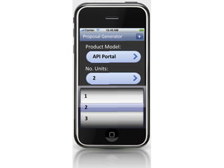 Proposal Generator

 Product Model:
    API Portal

 No. Units:
    2


1         Next

2
3
 