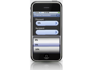 Proposal Generator

 Discount
   5%

 Recipient




0%       Submit
5%
10%
 