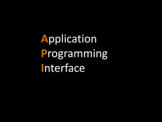 Application
Programming
Interface
 