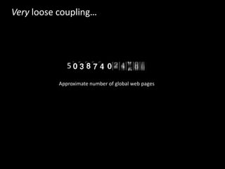 Very loose coupling…




              5

           Approximate number of global web pages
 