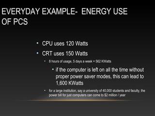 Energy From A Computer Green computing topic | PPT