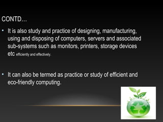 Green computing topic | PPT