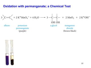 Oxidation with permanganate; a Chemical Test
77
 