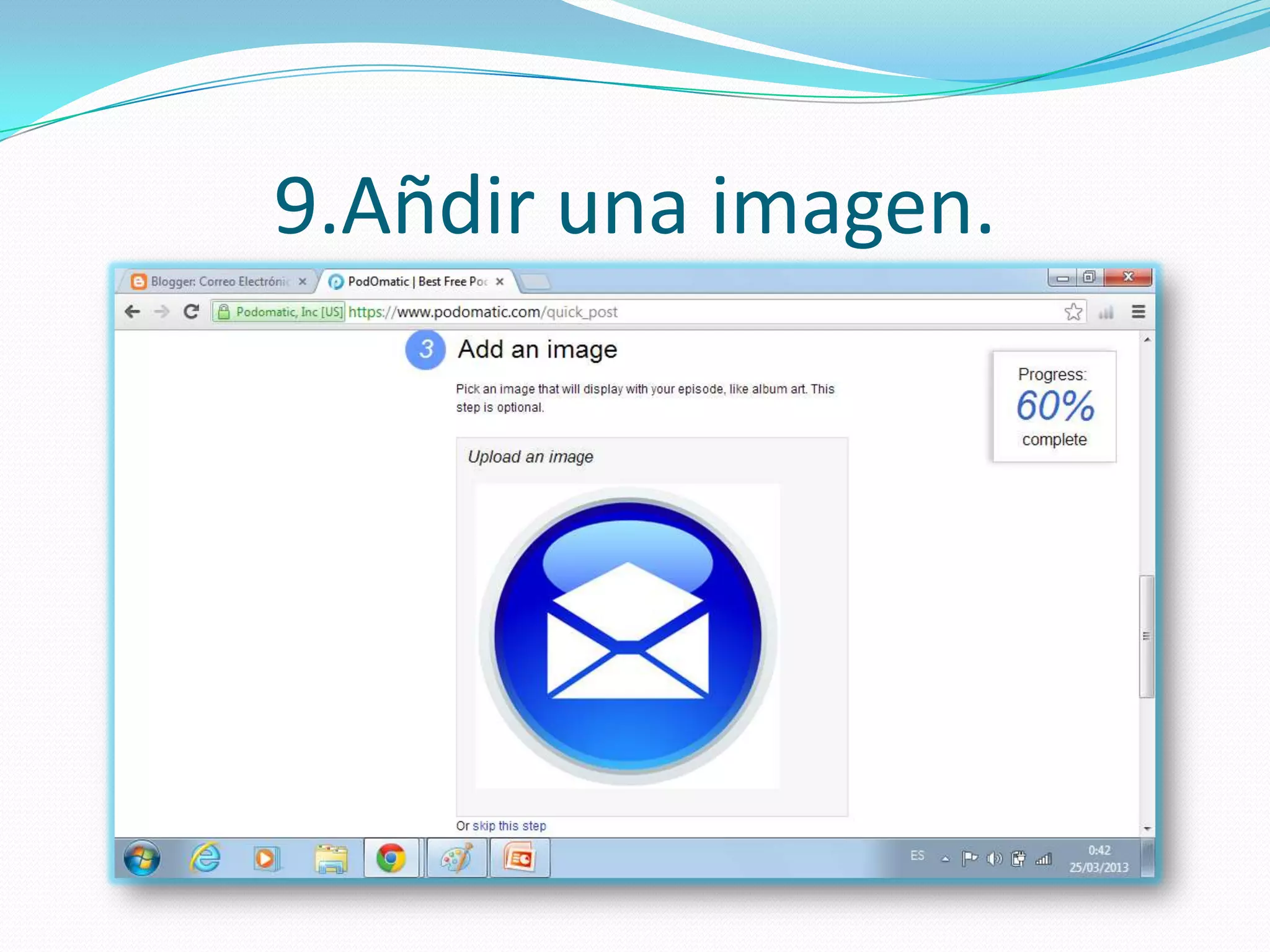 9.Añdir una imagen.
 