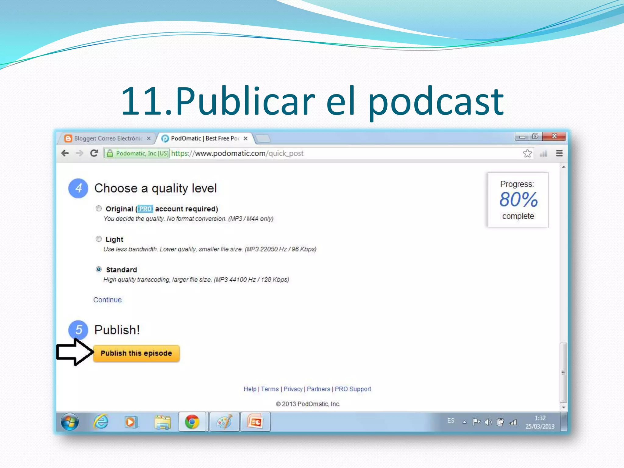 11.Publicar el podcast
 