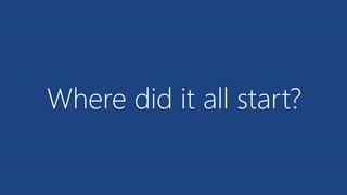Where did it all start?
 