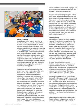 71 Characteristics ■ Special Report p 25 of 35
Making It Personal
Every educator in the country is striving to
offer stude...